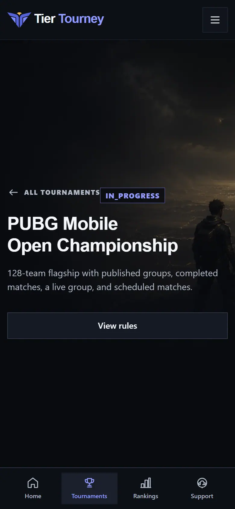 Mobile tournament detail - Tier Tourney screenshot