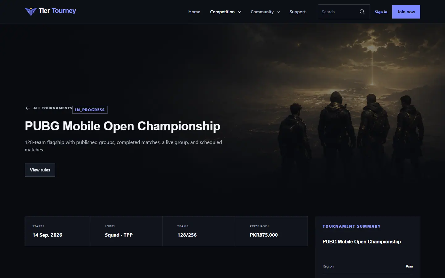 Tournament detail - Tier Tourney screenshot